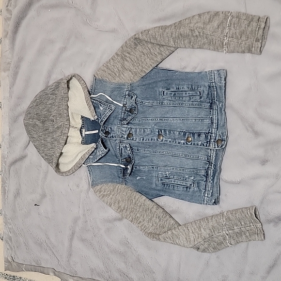 Free People Jackets & Blazers - Free People Distressed Hooded Jean Jacket